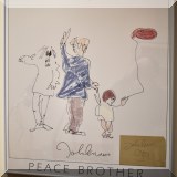 C31. Peace Brother print and John Lennon autograph. 